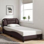 vidaXL Cadre de lit sans matelas marron foncé 80x200 cm tissu
