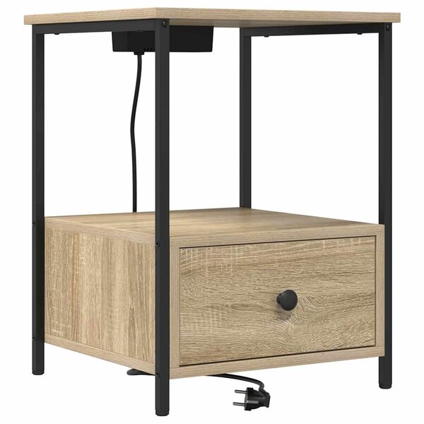 vidaXL Cabinet de chevet avec tiroir Chêne Sonoma 42 x 41 x 56 cm
