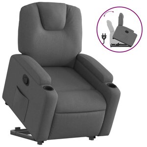 vidaXL Fauteuil inclinable Gris foncé Tissu