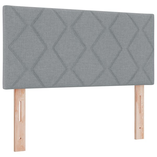 vidaXL Lit à ressorts avec matelas gris clair  100 x 200 cm  en tissu.