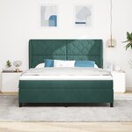 Lit à ressort vidaXL avec matelas vert foncé 180x200 cm en velours