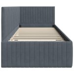 vidaXL Cadre de lit d'angle Gris foncé 80 x 200 cm Velours