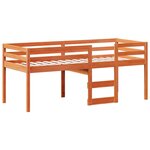 vidaXL Lit haut sans matelas cire marron 90x200 cm bois de pin massif