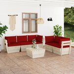 vidaXL Salon de jardin palette 6 Pièces avec coussins bois d'épicéa
