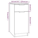 vidaXL Armoire de bureau Gris béton 33 5x50x75 cm Bois d'ingénierie