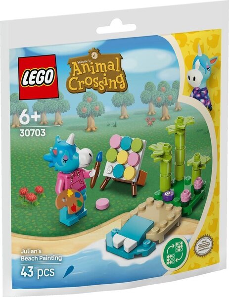 LEGO Animal Crossing : Peinture à la Plage avec Lico - Ensemble Polybag 30703 pour les Fans de Jeux Vidéo