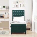 vidaXL Lit à ressorts avec matelas Vert foncé 80 x 200 cm tissu