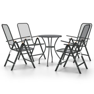vidaXL Ensemble à manger de jardin 5 Pièces Maille Métal Anthracite