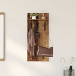 vidaXL Porte-manteau mural avec étagère Bois ancien 90 x 40 x 10 cm