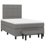 vidaXL Sommier à lattes de lit avec matelas Gris foncé 120x200cm Tissu