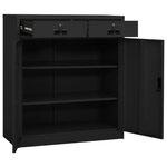 vidaXL Armoire de bureau et jardinière Anthracite 90x40x125 cm Acier