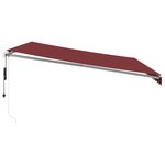 vidaXL Auvent rétractable automatique avec LED bordeaux 450x350 cm