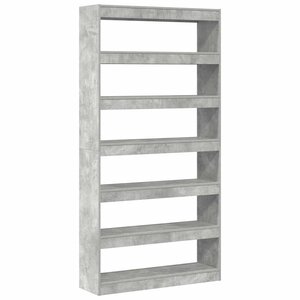 vidaXL Bibliothèque Gris béton 100 x 30 x 198 cm Bois d'ingénierie