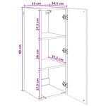 vidaXL Armoire Murale 33 x 34 5 x 90 cm Bois d'ingénierie Chêne fumé