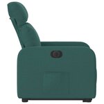vidaXL Fauteuil inclinable électrique vert foncé tissu