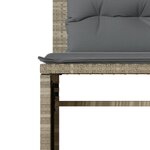 vidaXL Salon de jardin 4 Pièces avec coussins gris clair résine tressée