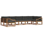 vidaXL Ensemble de canapés d'extérieur 7 Pièces Naturel et Anthracite