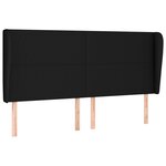 vidaXL Tête de lit avec oreilles Noir 203x23x118/128 cm Tissu