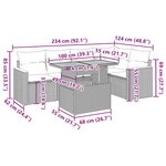 vidaXL Salon de jardin 6 Pièces avec coussins noir résine tressée