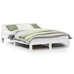 vidaXL Cadre de lit sans matelas blanc 140x200 cm bois de pin massif