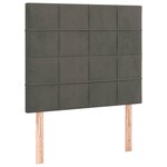 vidaXL Tête de lit à LED Gris foncé 90x5x118/128 cm Velours