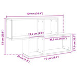 vidaXL Étagère murale blanc 100x20x53 cm bois d'ingénierie
