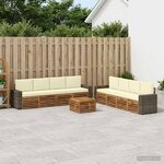 vidaXL Ensembles de canapés avec coussin 9 Pièces Bois d'Acacia Massif
