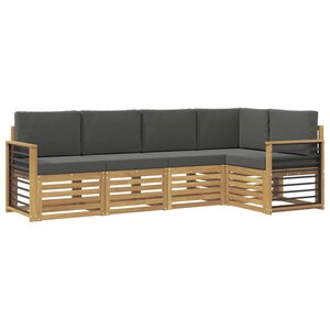 vidaXL Ensemble de canapés d'extérieur 5 pc Blanc et anthracite
