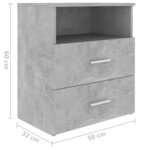 vidaXL Table de chevet Gris béton 50x32x60 cm