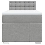 vidaXL Sommier à lattes de lit avec matelas Gris clair 100x200cm Tissu
