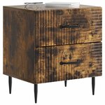 vidaXL Cabinet de chevet avec tiroir Chêne fumé 43 x 34 5 x 47 5 cm
