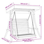 vidaXL Balancelle avec auvent bois massif d'épicéa et finition en teck