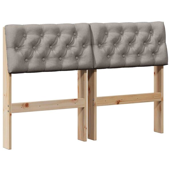 vidaXL Tête de lit capitonnée Taupe 120 cm Pin massif