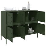 vidaXL Buffet vert olive 100 5x39x79 cm acier