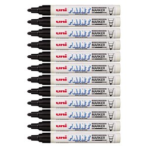 Marqueur Pointe conique moyenne PAINT Marker PX20 2 2 - 2 8mm Noir x 12 UNI-BALL