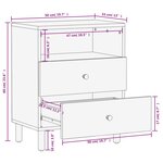 vidaXL Table de chevet noir 50x33x60 cm bois de manguier massif