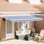 vidaXL Auvent Rétractable Bleu et Blanc 400x200 cm tissu