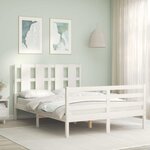 vidaXL Cadre de lit sans matelas blanc 120x200 cm bois massif