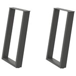 vidaXL Pieds de table à manger en U 2 pièces Anthracite 50 x (72-73) cm Acier