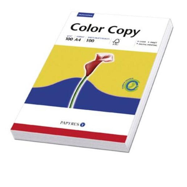 Ramette 100 feuilles Papier Color Copy Laser A4 100 g Satiné Extra Blanc PAPYRUS