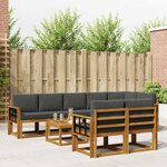 vidaXL Ensemble de canapés d'extérieur 9 Pièces Naturel et Anthracite