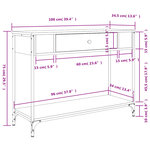 vidaXL Table console noir 100x34 5x75 cm bois d'ingénierie
