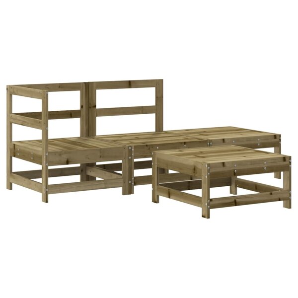 vidaXL Salon de jardin 4 Pièces bois de pin imprégné