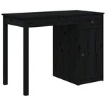 vidaXL Bureau Noir 100x50x75 cm Bois massif de pin