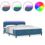 vidaXL Lit à ressorts avec matelas Bleu foncé 180 x 200 cm Velours