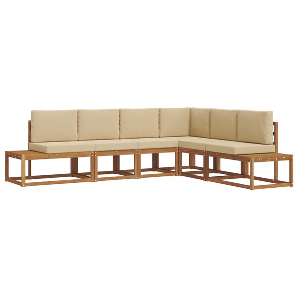 vidaXL 6 pc Ensemble de canapés d'extérieur Naturel et Beige