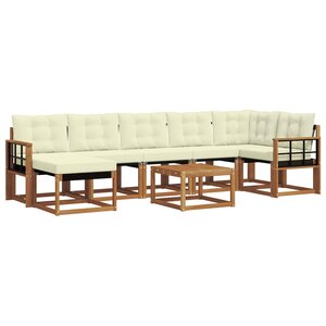 vidaXL Ensemble de canapés d'extérieur 8 pc Naturel et Crème