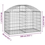 vidaXL Panier de gabions arqué 100x50x60/80 cm Fer galvanisé