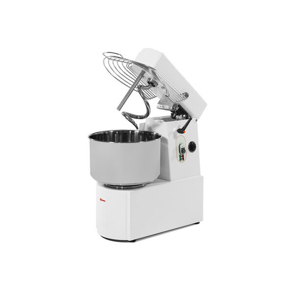 Pétrin professionnel à spirale tête relevable et cuve fixe - 32l - triphasé 400v - resto italia -  - 32