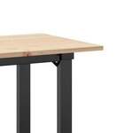 vidaXL Table à manger cadre en O 80x50x75 cm bois de pin massif fonte